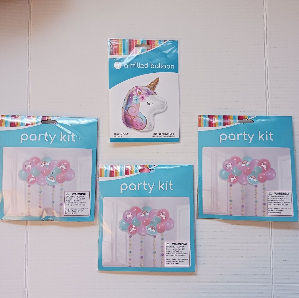 UNICORN Party Decor Lot! 45 Balloons, Many Decor Pieces